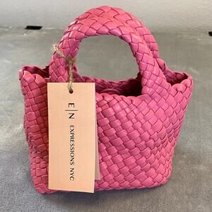 Expressions NYC Pink Woven Mini Tote Bag NWT - HAS FLAWS